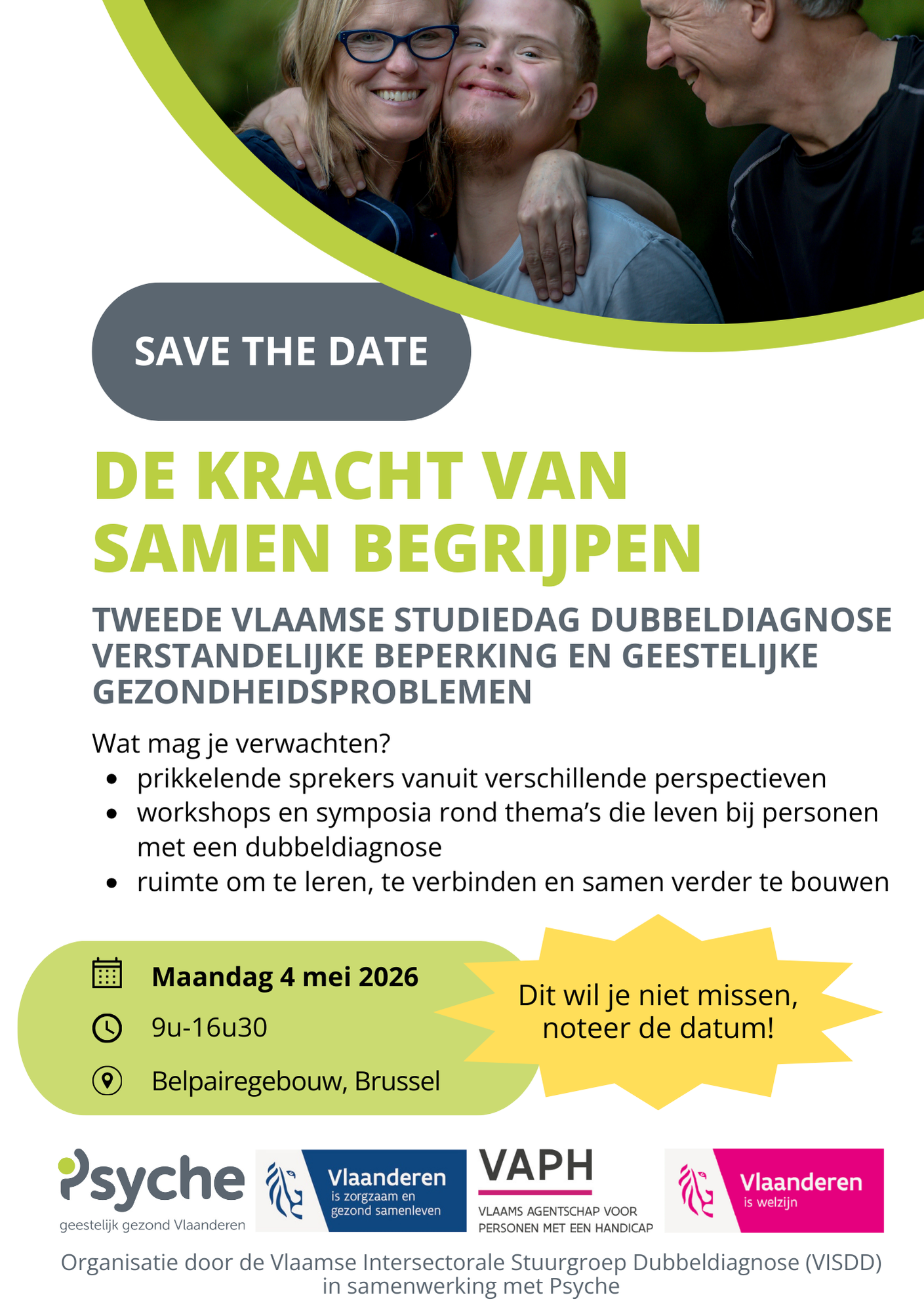 Save the date: Vlaamse Studiedag Dubbeldiagnose op 4 mei 2026